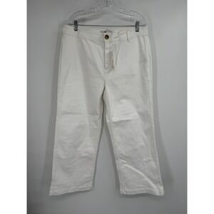 New Vineyard Vines Mariner‎ Crop High Rise Wide Leg White Denim Jean Sz 32 Women